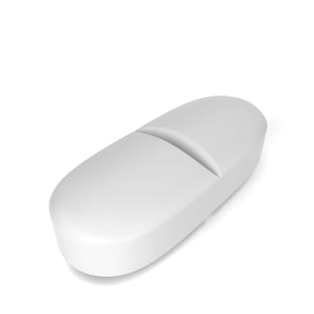 Single pill. 3d illustration isolated on white background