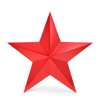 Red star. 3d illustration isolated on white background