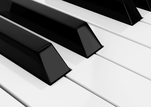 Piano keys. 3d illustration