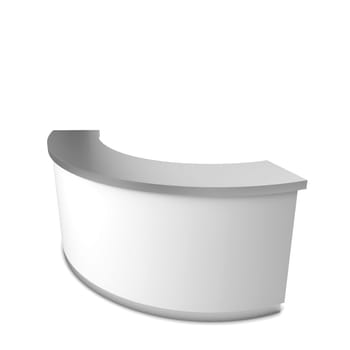 Blank reception counter. 3d illustration isolated on white background