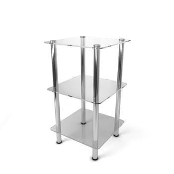 Glass display. 3d illustration isolated on white background