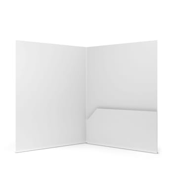 Blank paper folder. 3d illustration isolated on white background