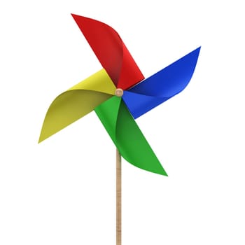 Pinwheel toy. 3d illustration isolated on white background