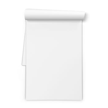 Blank notebook. 3d illustration isolated on white background