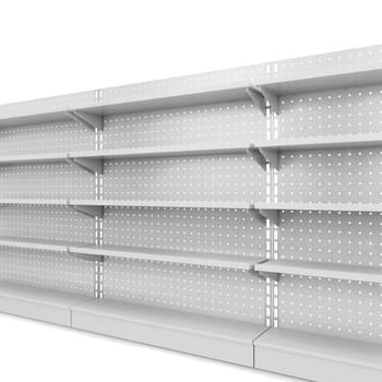 Store shelves. 3d illustration isolated on white background