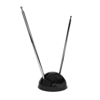 Retro tv antenna. 3d illustration isolated on white background