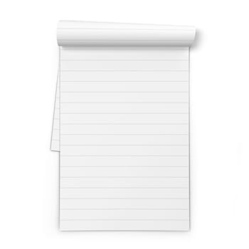 Blank notebook. 3d illustration isolated on white background