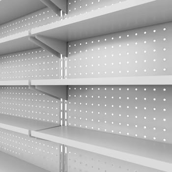 Store shelves. 3d illustration isolated on white background