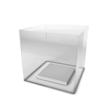 Empty showcase. 3d illustration isolated on white background