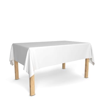 Dining table. 3d illustration isolated on white background