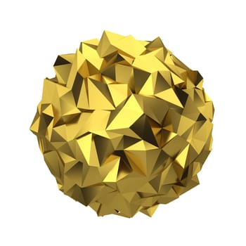 Abstract polygonal sphere. 3d illustration isolated on white background