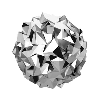 Abstract polygonal sphere. 3d illustration isolated on white background