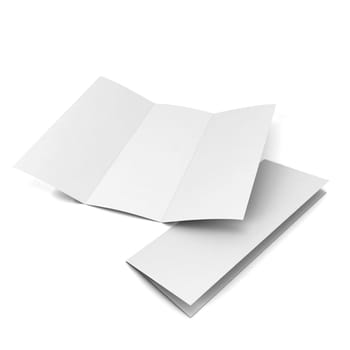 Blank brochure. 3d illustration isolated on white background