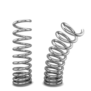 Metal springs. 3d illustration isolated on white background