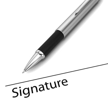 Business contract. 3d illustration isolated on white background