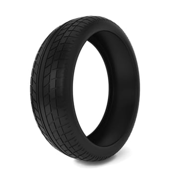 Black tire. 3d illustration isolated on white background