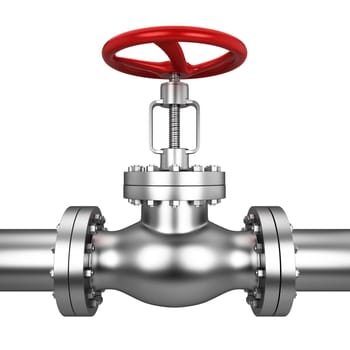 Metal valve. 3d illustration isolated on white background