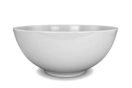 Empty bowl. 3d illustration isolated on white background