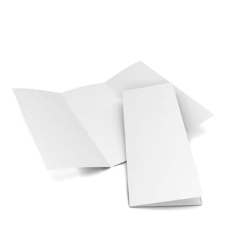 Blank brochure. 3d illustration isolated on white background