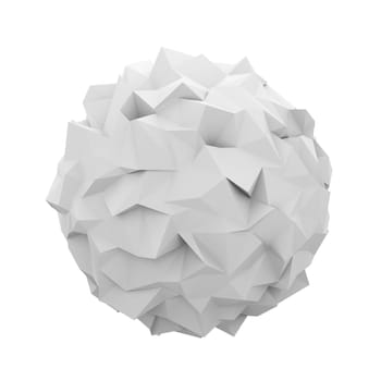 Abstract polygonal sphere. 3d illustration isolated on white background