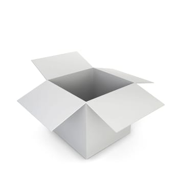 Blank box. 3d illustration isolated on white background