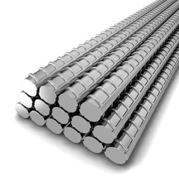 Steel armature. 3d illustration isolated on white background