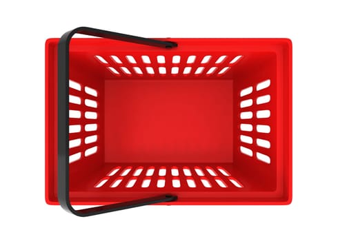 Shopping basket. 3d illustration isolated on white background