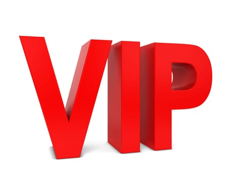 Vip text. 3d illustration isolated on white background