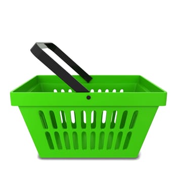 Shopping basket. 3d illustration isolated on white background