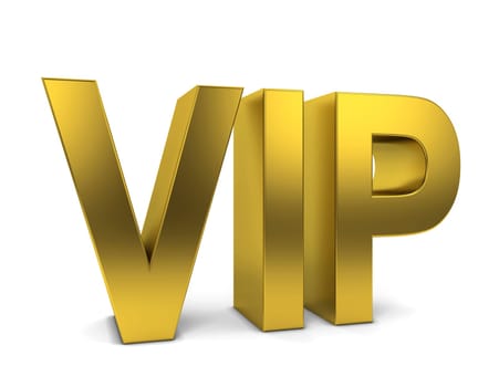 Vip text. 3d illustration isolated on white background
