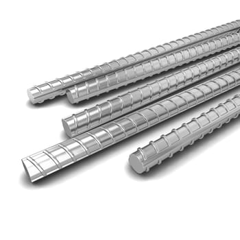 Steel armature. 3d illustration isolated on white background