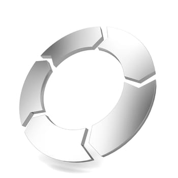 Circle arrow. 3d illustration isolated on white background
