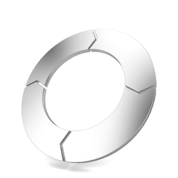 Circle arrow. 3d illustration isolated on white background