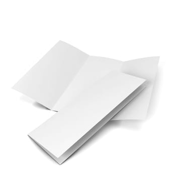 Blank brochure. 3d illustration isolated on white background