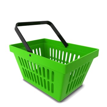 Shopping basket. 3d illustration isolated on white background