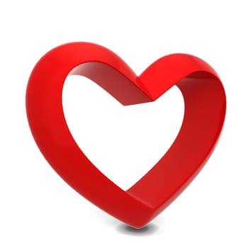 Red heart. 3d illustration isolated on white background