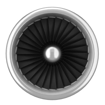 Jet turbine. 3d illustration isolated on white background