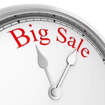 Time for big sale. 3d illustration isolated on white background