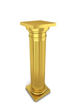 Classical column. 3d illustration isolated on white background
