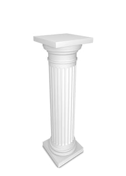Classical column. 3d illustration isolated on white background