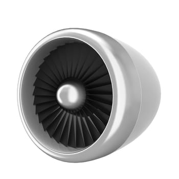 Jet turbine. 3d illustration isolated on white background