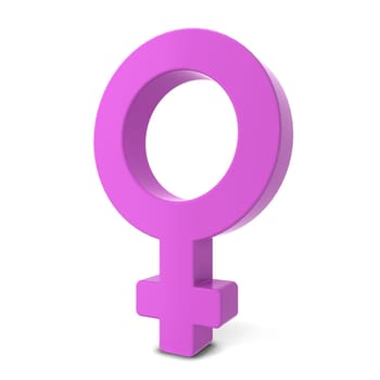 Female symbol. 3d illustration isolated on white background