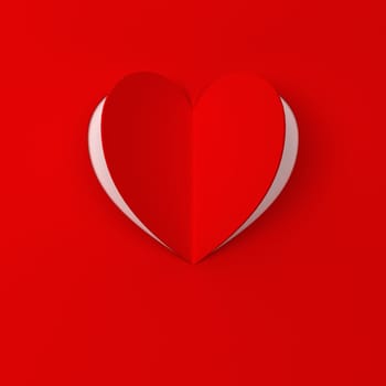 Paper heart. 3d illustration isolated on white background