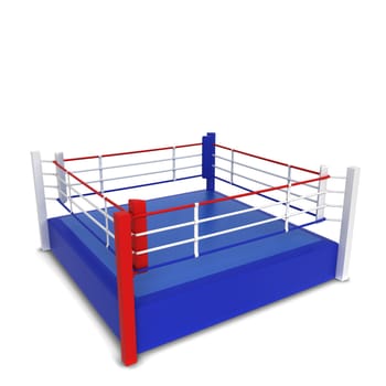 Boxing ring. 3d illustration isolated on white background