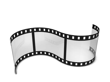 Movie filmstrip. 3d illustration isolated on white background
