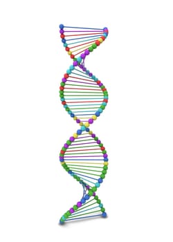 Dna spiral. 3d illustration isolated on white background