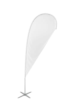 Blank teardrop banner flag. 3d illustration isolated on white background