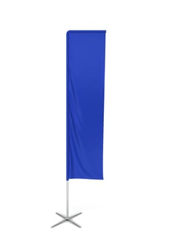 Blank rectangle flag banner. 3d illustration isolated on white background