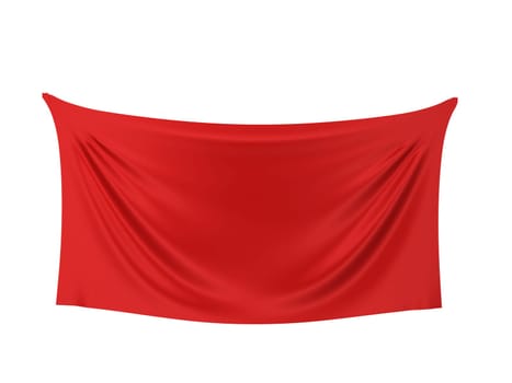 Blank cloth banner. 3d illustration isolated on white background