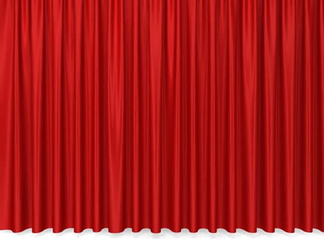 Theater curtains. 3d illustration isolated on white background